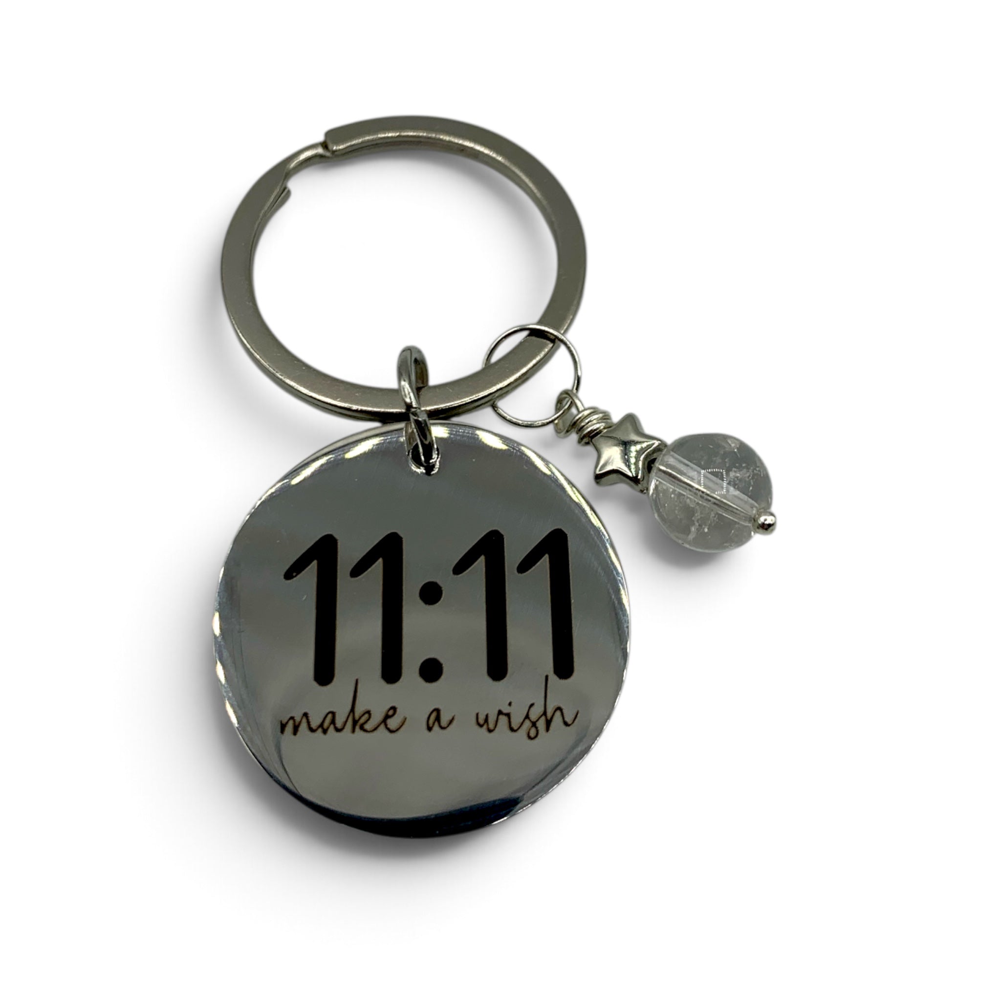 Keychain - 11:11 Clear Quartz Charm $15